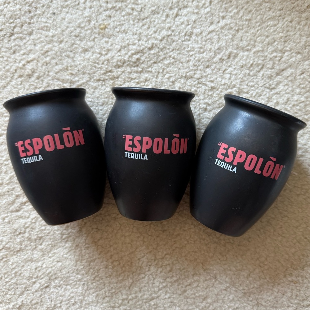 Espolón Cantarito Black Ceramic Cocktail Cups Mugs Glasses